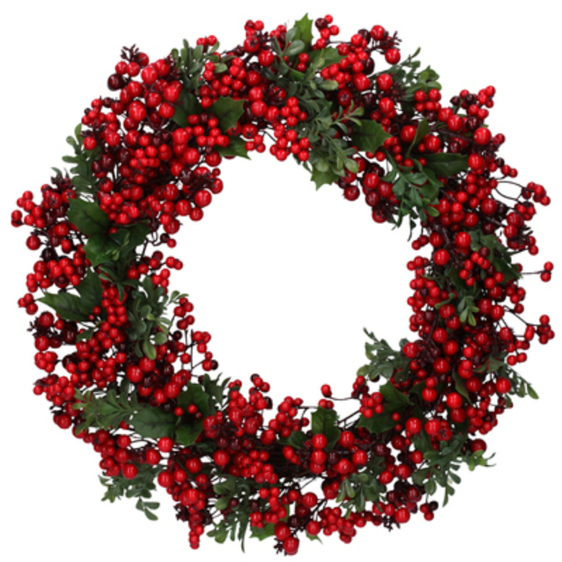 This red berry and greenery Door Wreath is by designer Gisela Graham.  This Christmas wreath is a statement piece all doors deserve. Would make an ideal gift for someone special or as a treat to yourself to hang on your front door or internal door or wall. It will delight for years to come and will compliment any Christmas deccorations  year after year. Remember Booker Flowers and Gifts for Gisela Graham Christmas Decorations.